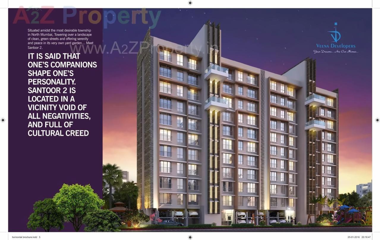 3D Elevation of real estate project Veena Santoor located at Borivali, MumbaiSuburban, Maharashtra