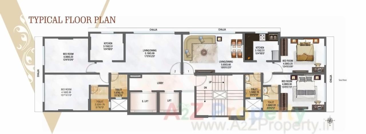 Layout of real estate project Virajbliss located at Andheri, MumbaiSuburban, Maharashtra