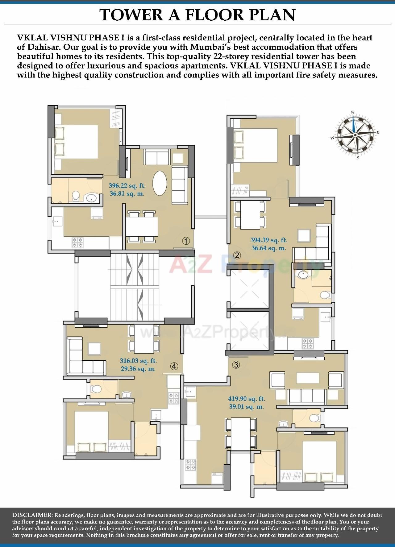 Layout of real estate project Vklal Vishnu located at Borivali, MumbaiSuburban, Maharashtra