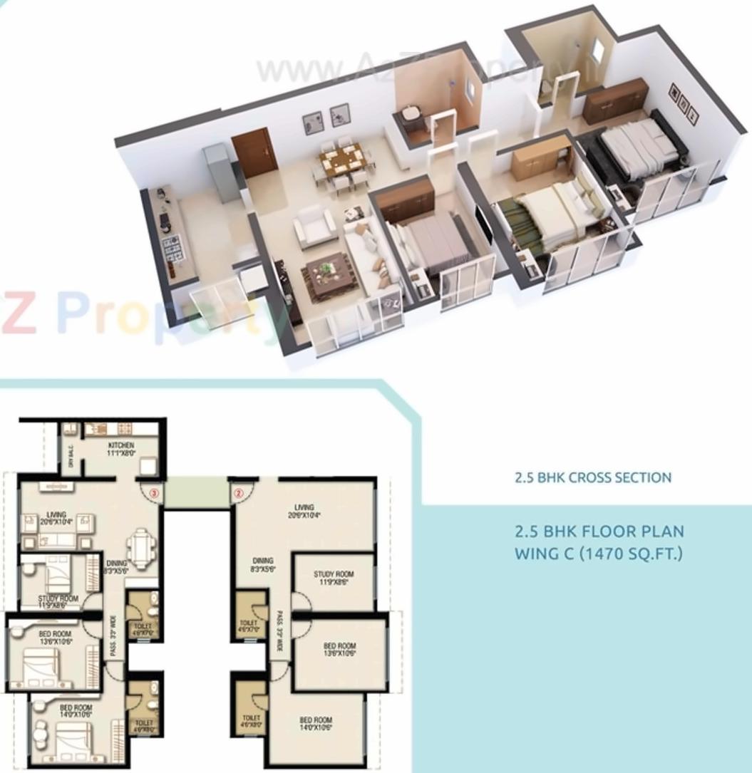 Layout of real estate project Whispering Tower Abcd located at Kurla, MumbaiSuburban, Maharashtra