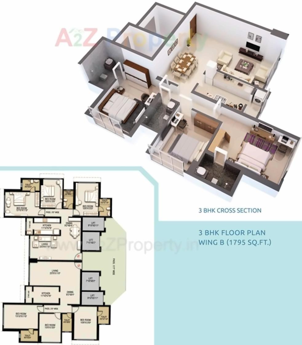 Layout of real estate project Whispering Tower Abcd located at Kurla, MumbaiSuburban, Maharashtra