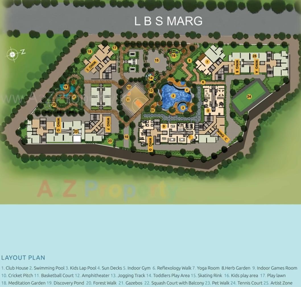 Layout of real estate project Whispering Tower Abcd located at Kurla, MumbaiSuburban, Maharashtra