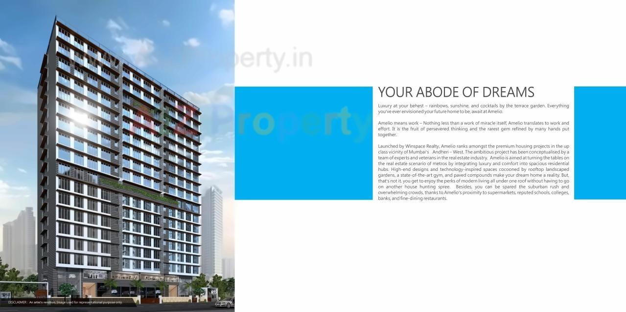 3D Elevation of real estate project Winspace Amelio located at Andheri, MumbaiSuburban, Maharashtra