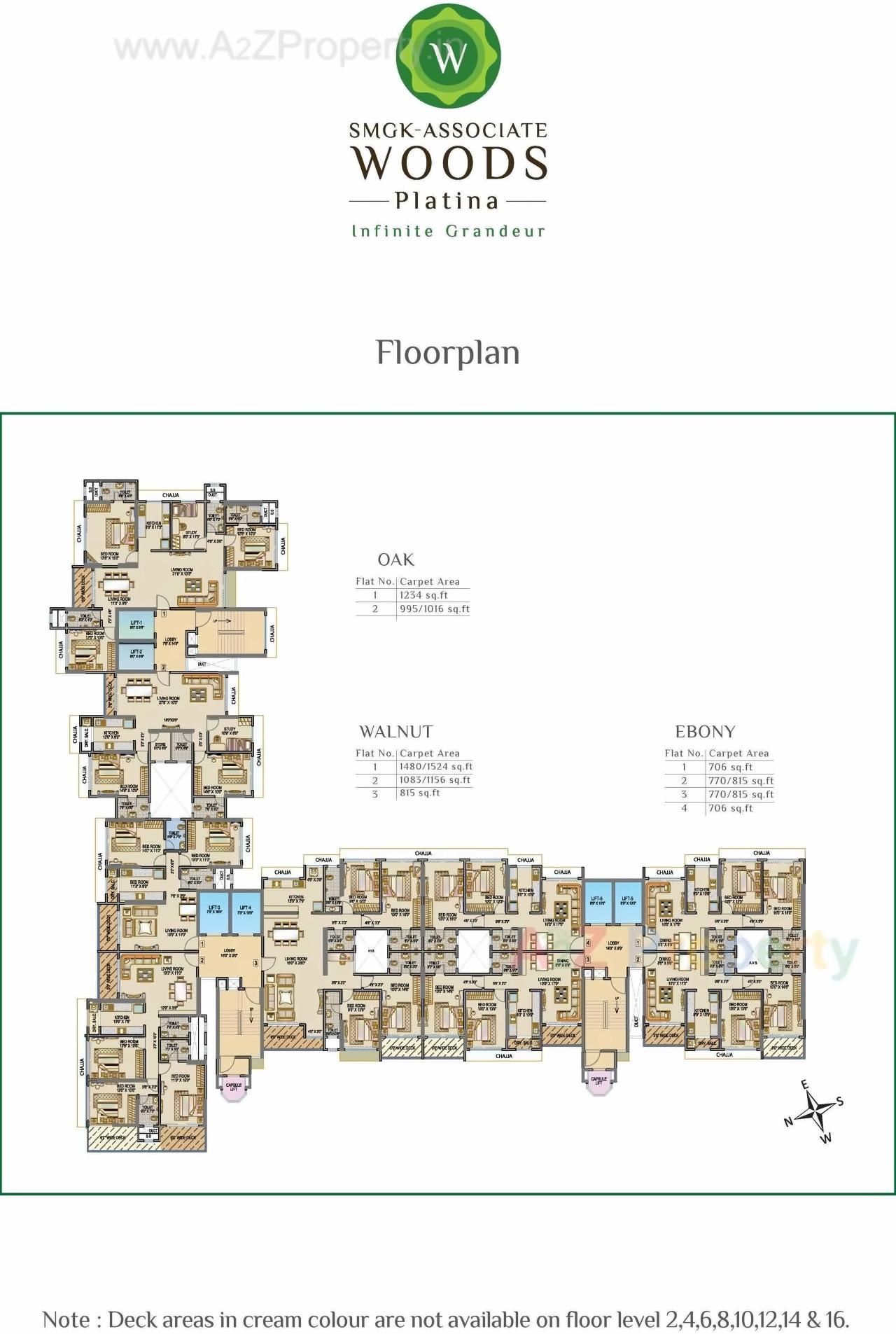Layout of real estate project Woods Platina B  Ebony Tower located at Andheri, MumbaiSuburban, Maharashtra