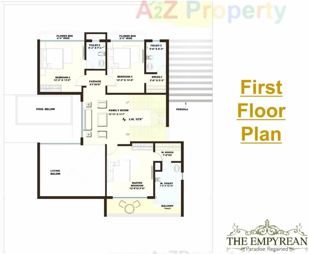 Layout of real estate project Daffodil Highs, Unity Studio Apartments Eternity Villa located at Kothewada, Nagpur, Maharashtra