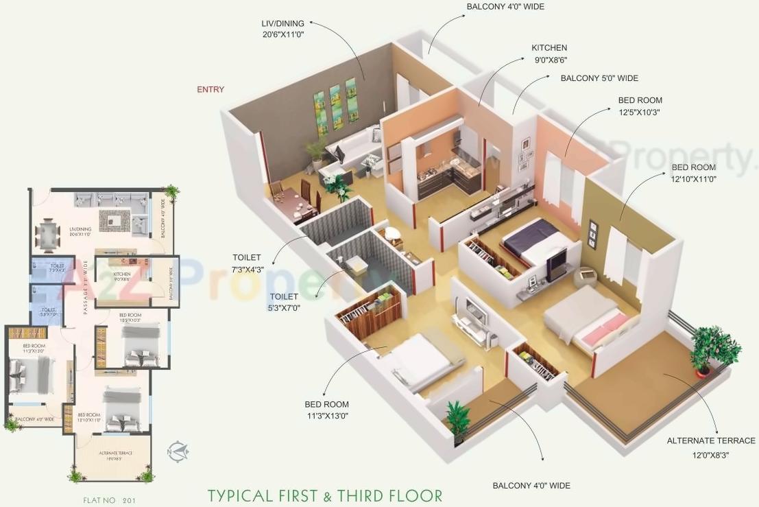 Layout of real estate project Gajanan Palace located at Nagpur-m-corp, Nagpur, Maharashtra