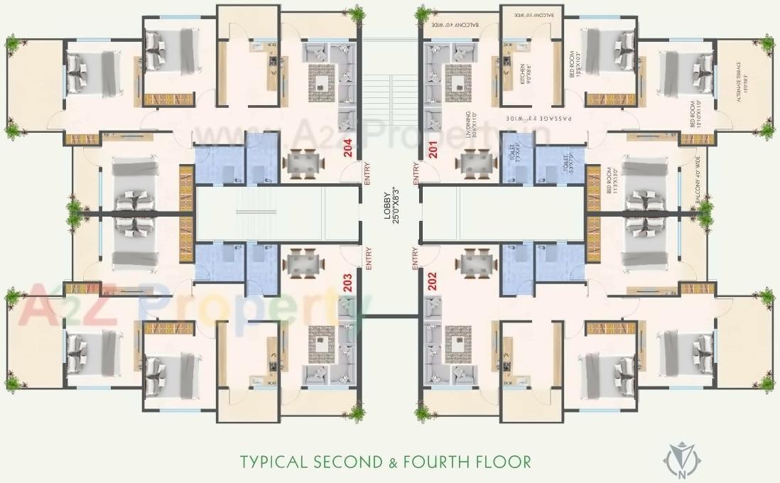 Layout of real estate project Gajanan Palace located at Nagpur-m-corp, Nagpur, Maharashtra