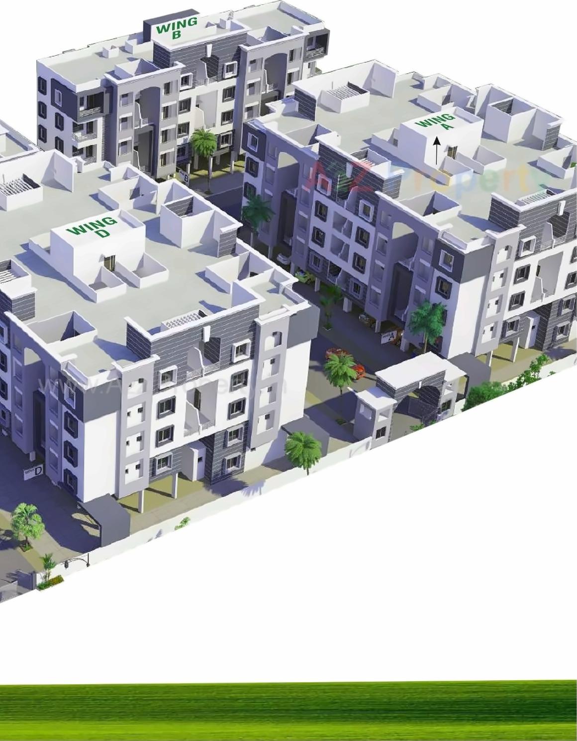 3D Elevation of real estate project Greenfield located at Wanadongri, Nagpur, Maharashtra