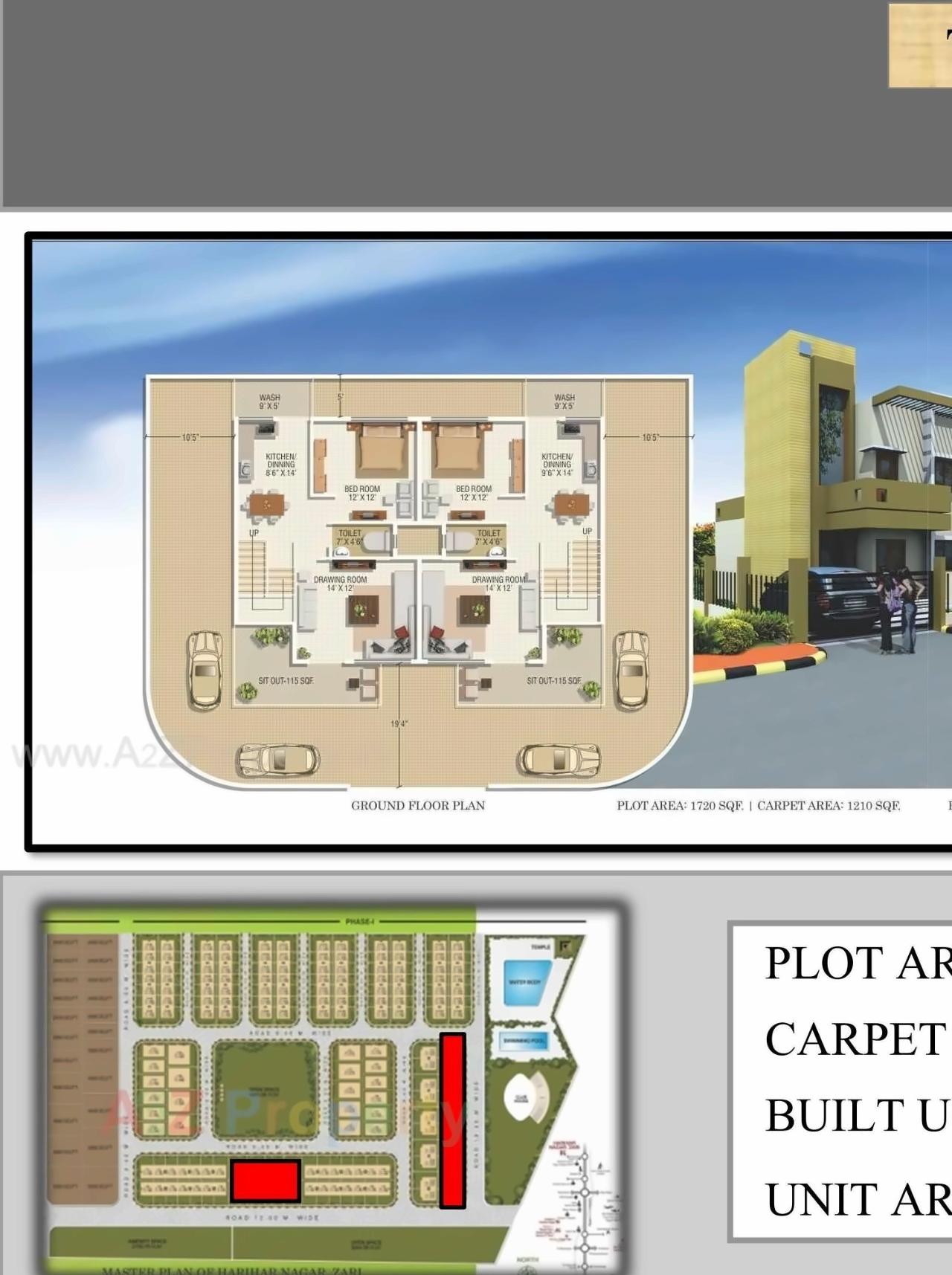 Layout of real estate project Harihar Nagar Zari located at Zari, Nagpur, Maharashtra