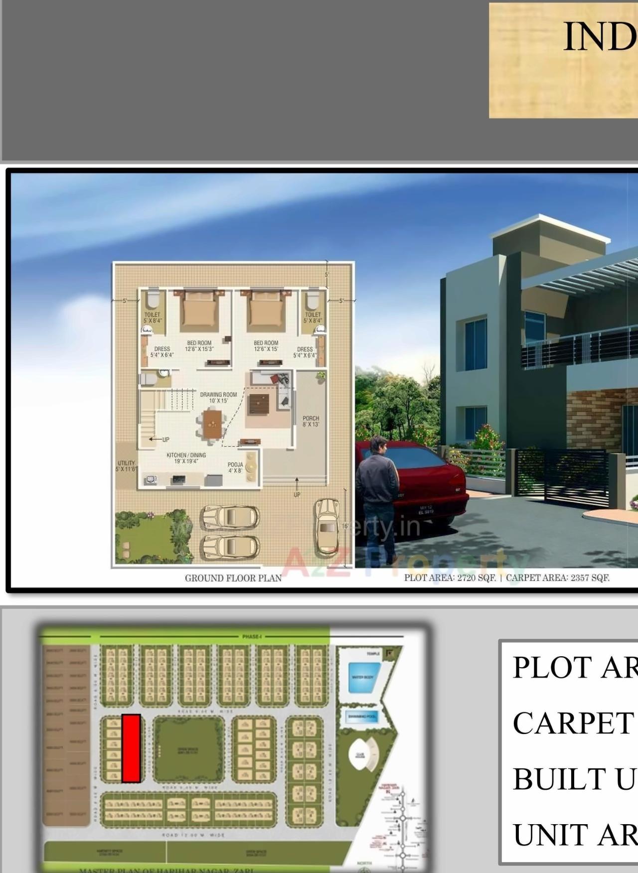 Layout of real estate project Harihar Nagar Zari located at Zari, Nagpur, Maharashtra