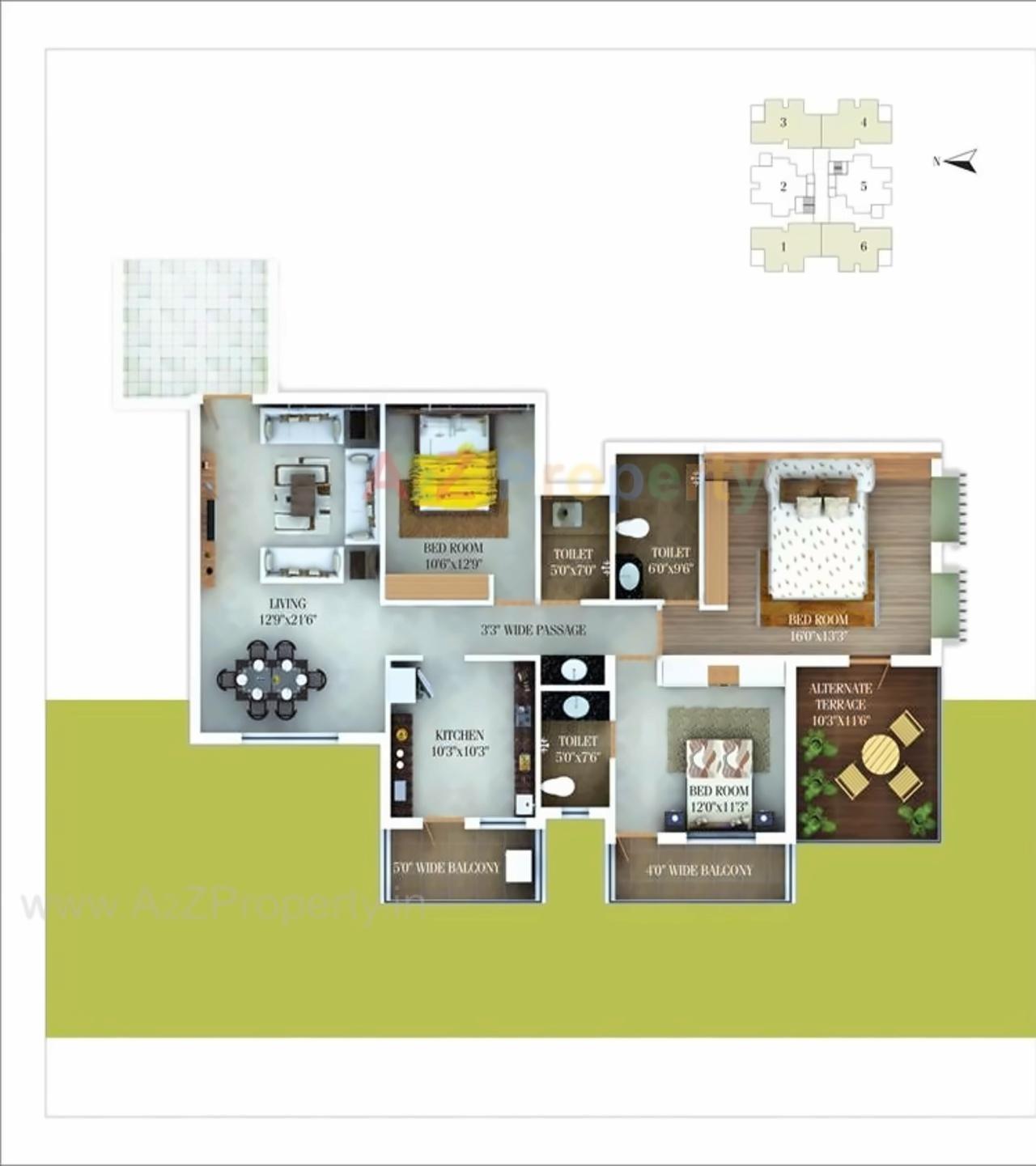 Layout of real estate project Janai   Balaji Apartments located at Nagpur-m-corp, Nagpur, Maharashtra