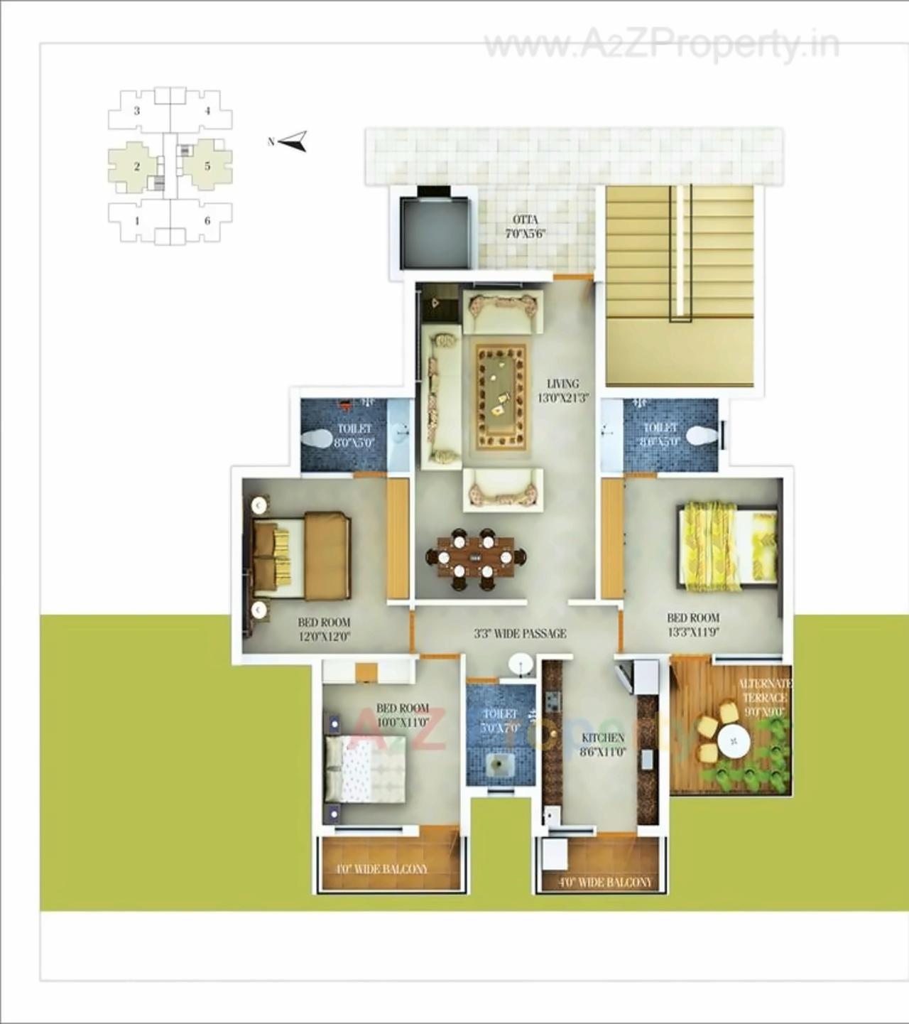 Layout of real estate project Janai   Balaji Apartments located at Nagpur-m-corp, Nagpur, Maharashtra