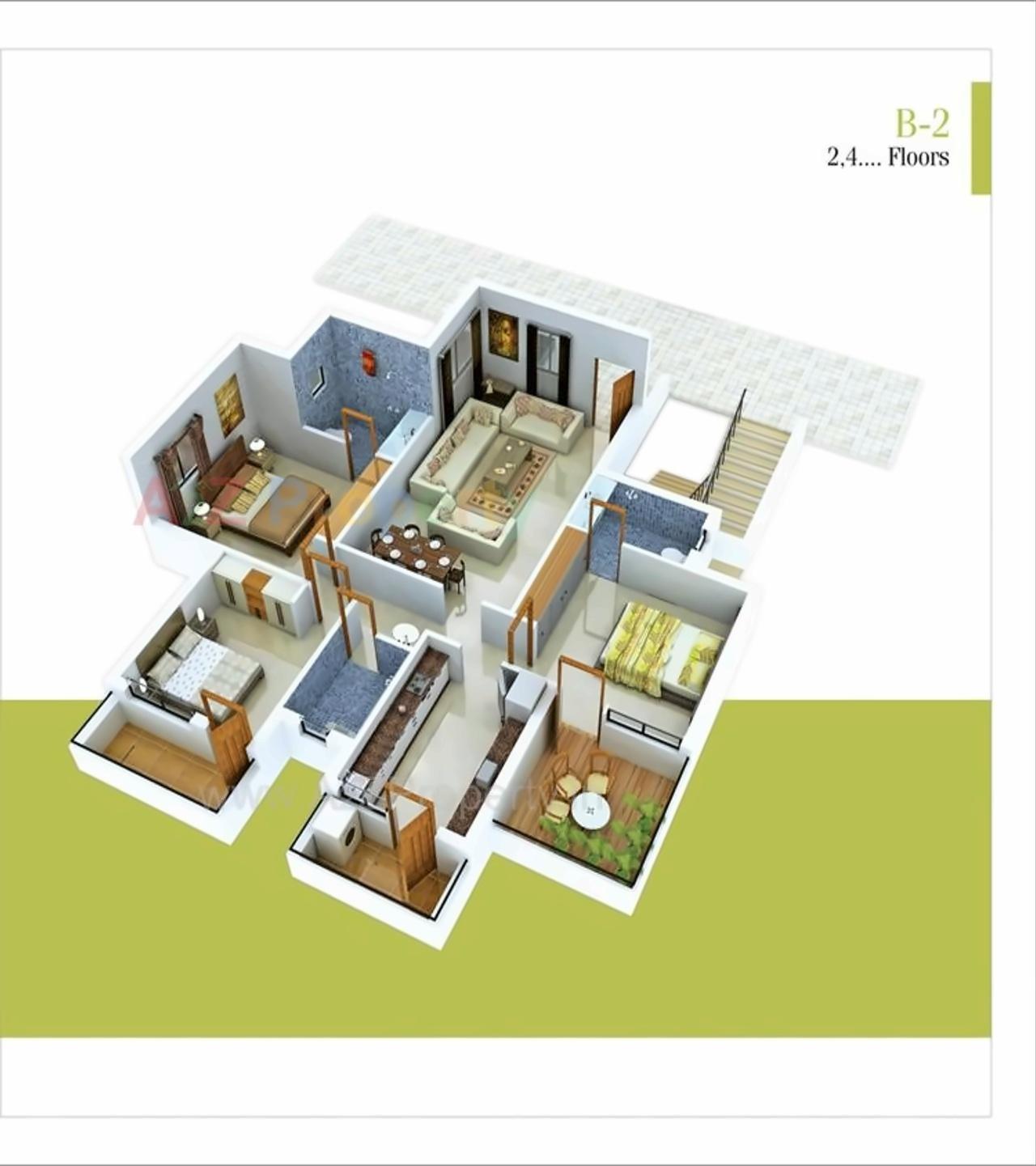 Layout of real estate project Janai   Balaji Apartments located at Nagpur-m-corp, Nagpur, Maharashtra