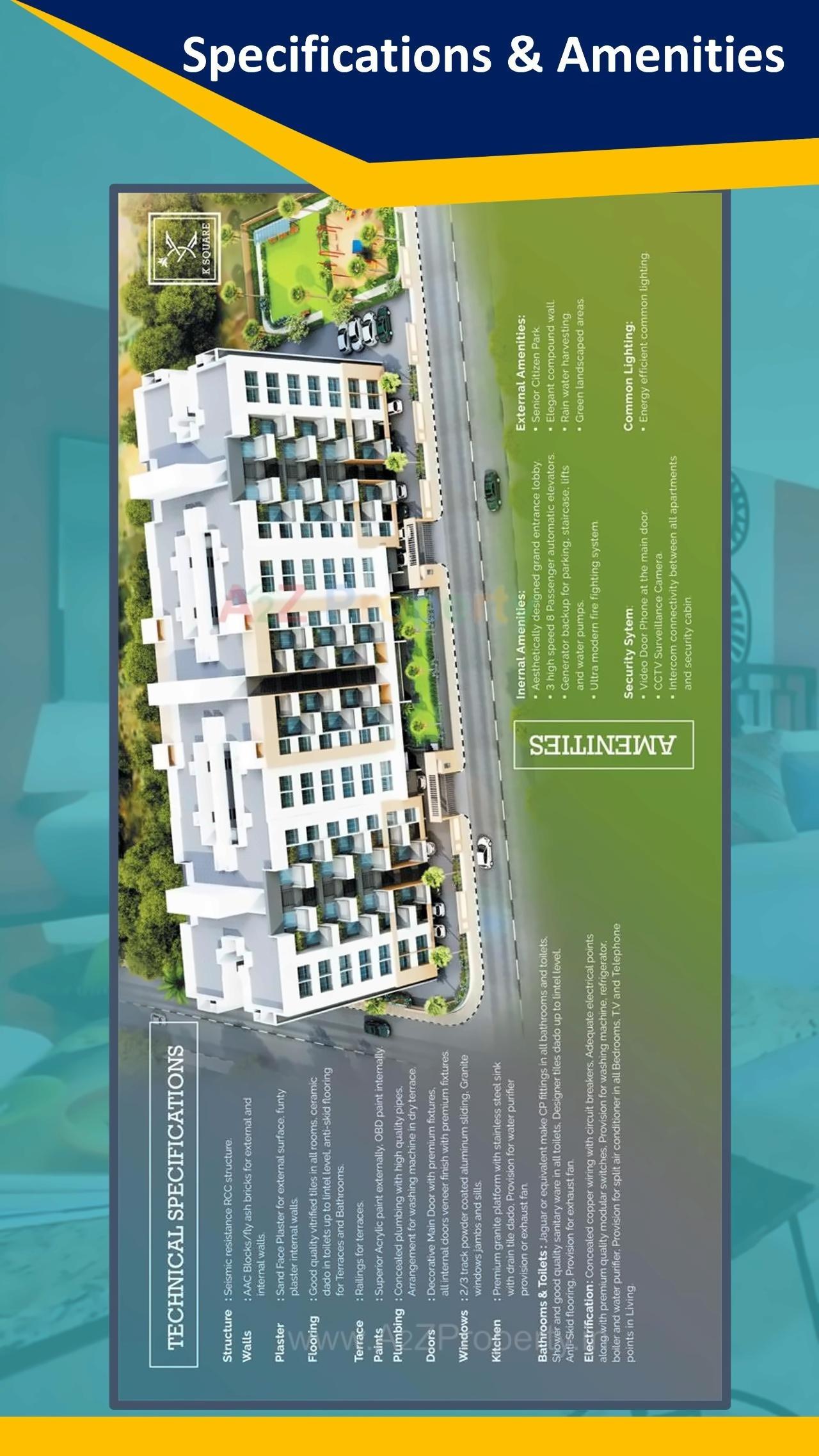 Layout of real estate project K Square Apartments located at Nagpur-m-corp, Nagpur, Maharashtra