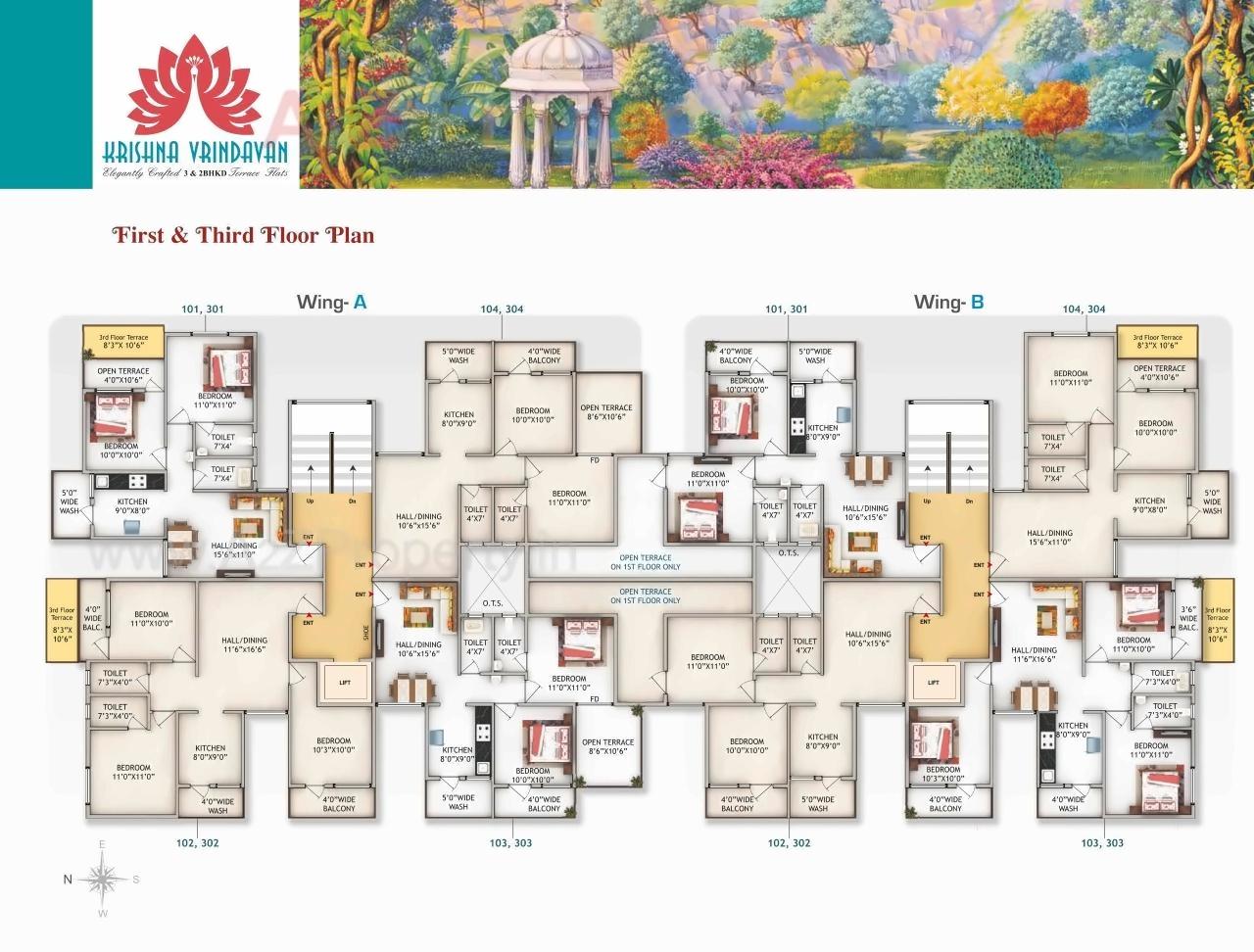 Layout of real estate project Krishna Vrindavan located at Nagpur-m-corp, Nagpur, Maharashtra