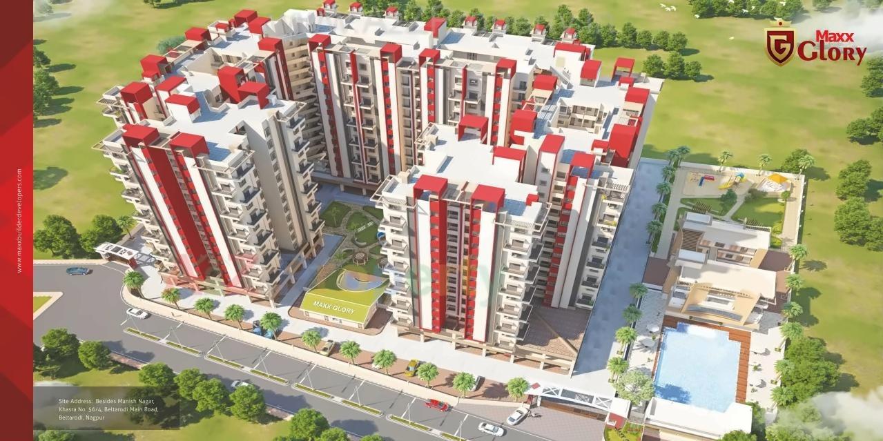 3D Elevation of real estate project Maxx Glory located at Beltarodi, Nagpur, Maharashtra