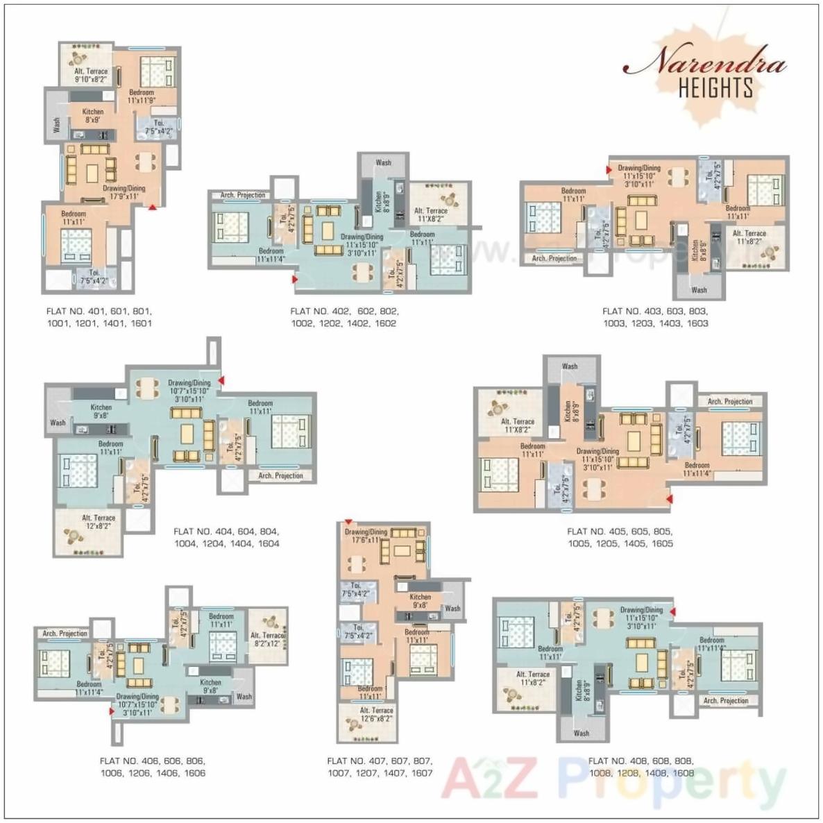 Layout of real estate project Narendra Heights located at Nagpur-urban, Nagpur, Maharashtra