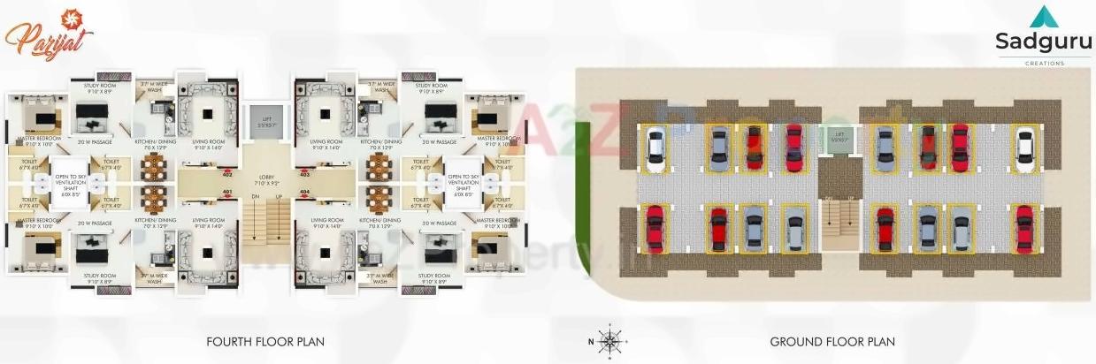 Layout of real estate project Parijat located at Nagpur-m-corp, Nagpur, Maharashtra