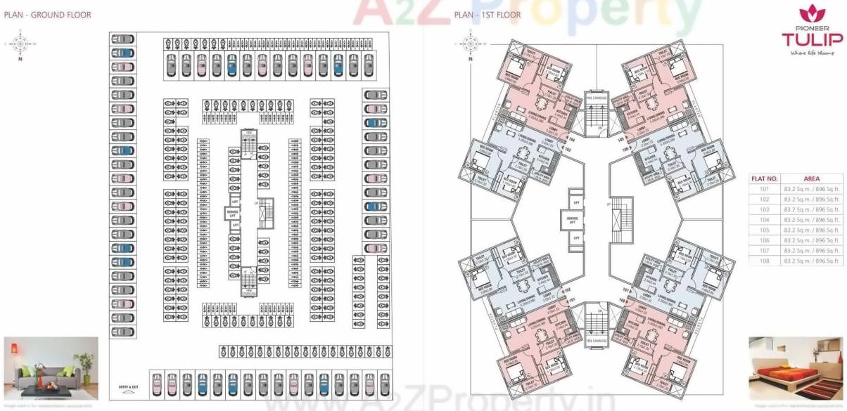 Layout of real estate project Pioneer Tulip located at Nagpur-m-corp, Nagpur, Maharashtra