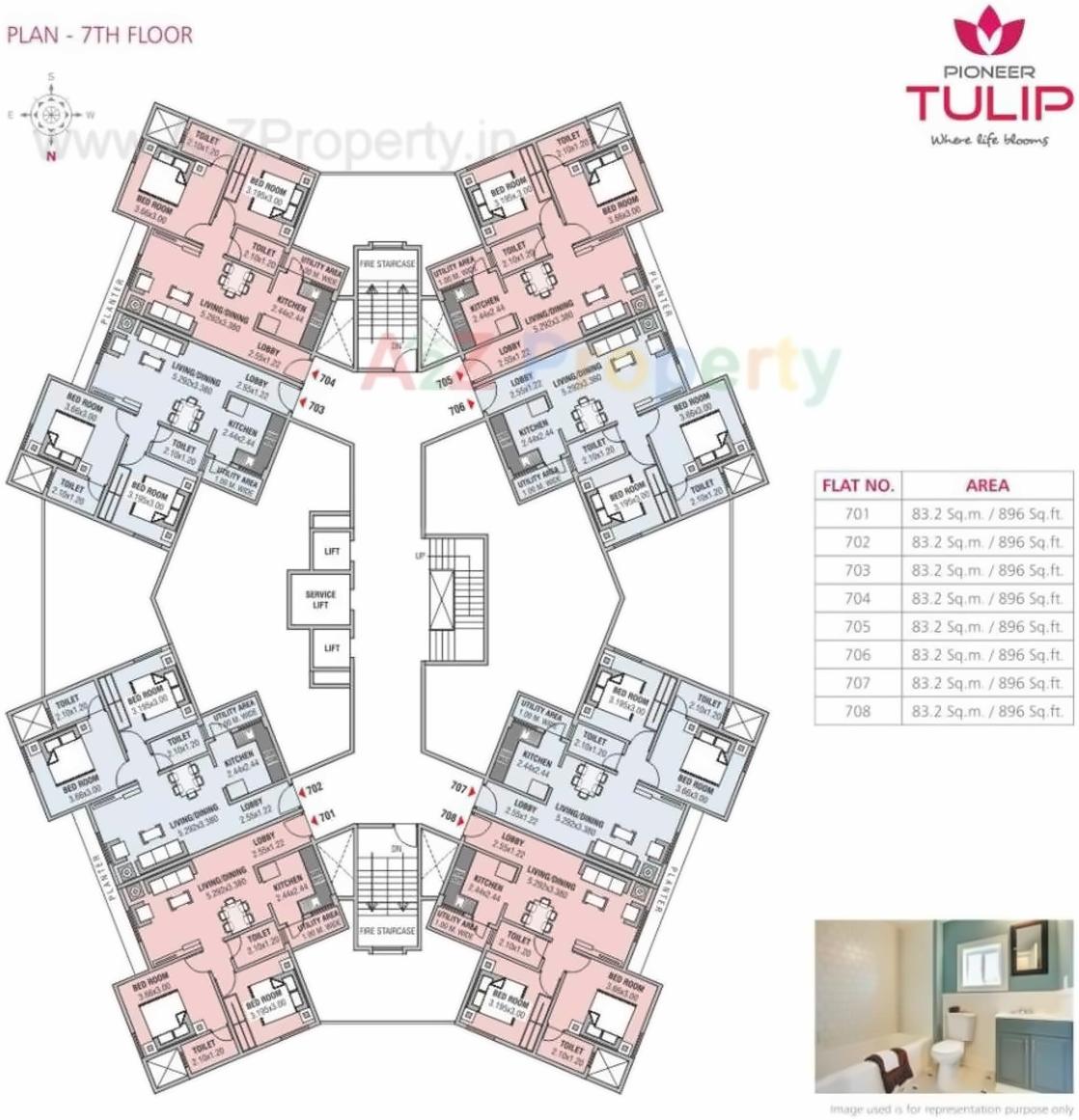 Layout of real estate project Pioneer Tulip located at Nagpur-m-corp, Nagpur, Maharashtra