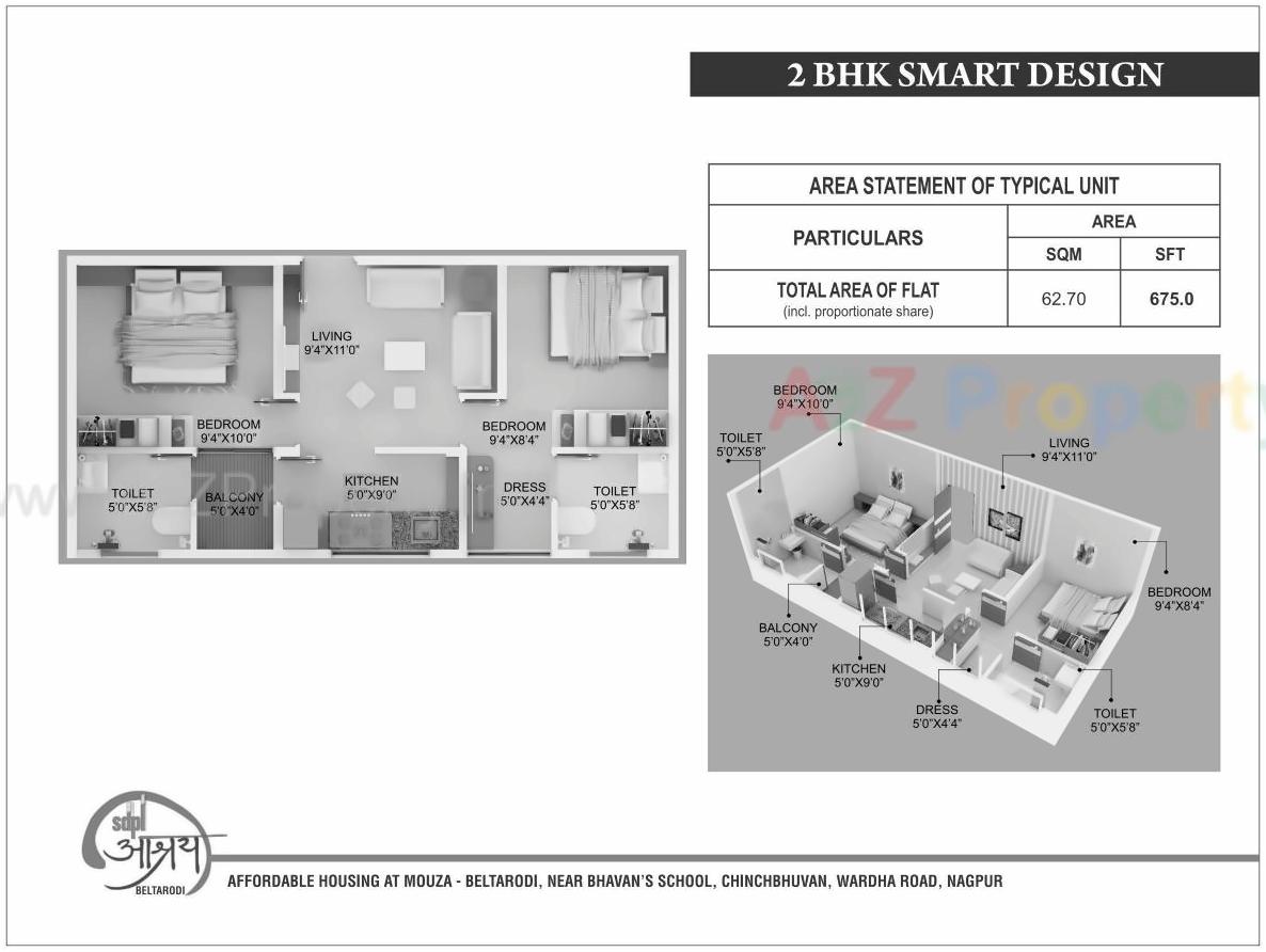 Layout of real estate project Sdpl Aashray Beltarodi located at Beltarodi, Nagpur, Maharashtra