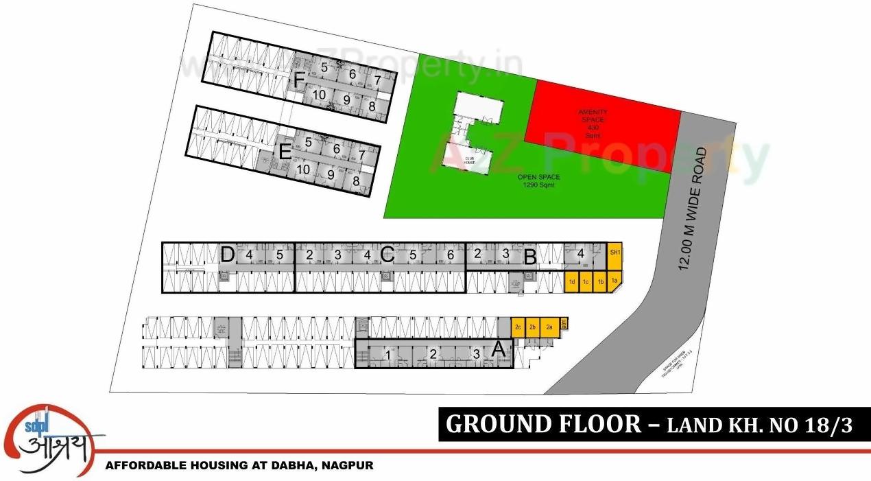 Layout of real estate project Sdpl Aashray located at Nagpur-m-corp, Nagpur, Maharashtra