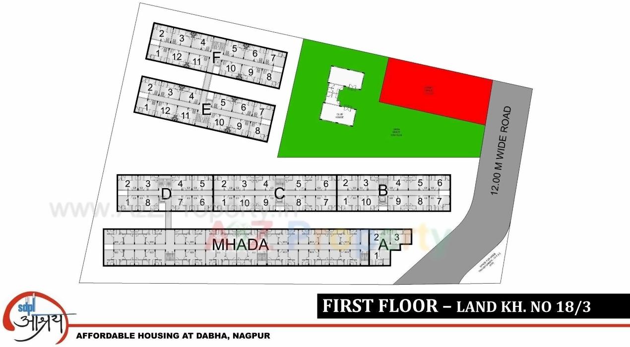 Layout of real estate project Sdpl Aashray located at Nagpur-m-corp, Nagpur, Maharashtra