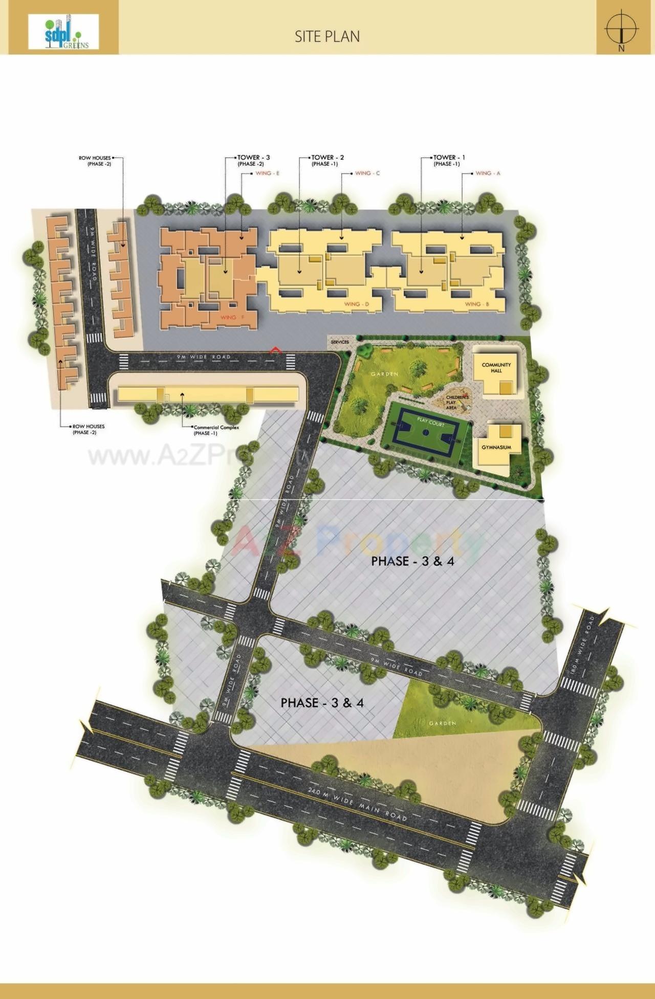 Layout of real estate project Sdpl Greens Ii located at Nagpur-m-corp, Nagpur, Maharashtra