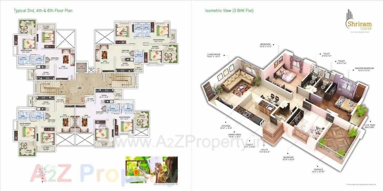 Layout of real estate project Shriram Tower located at Nagpur-m-corp, Nagpur, Maharashtra