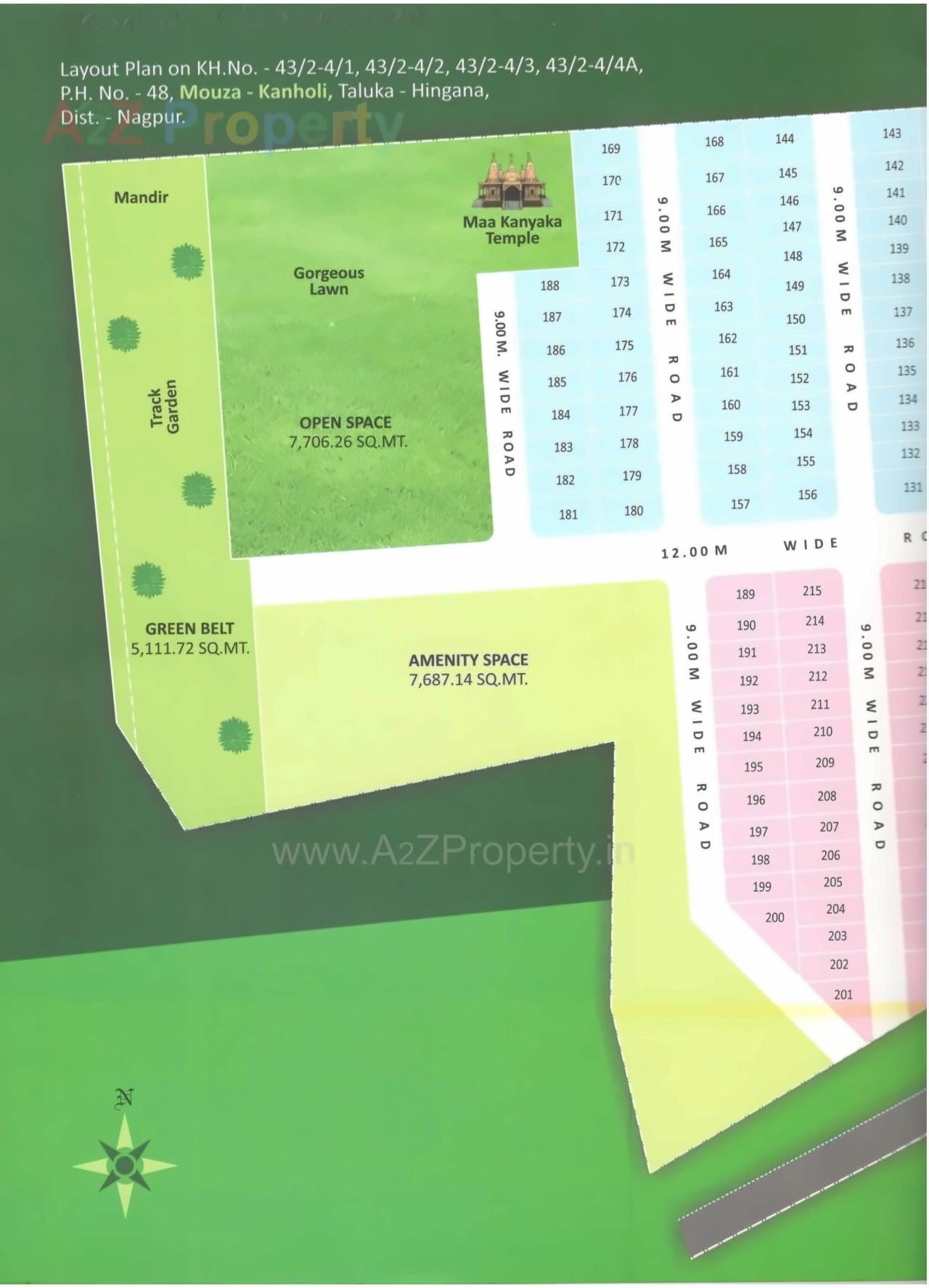 Layout of real estate project Unique City located at Kanholi, Nagpur, Maharashtra