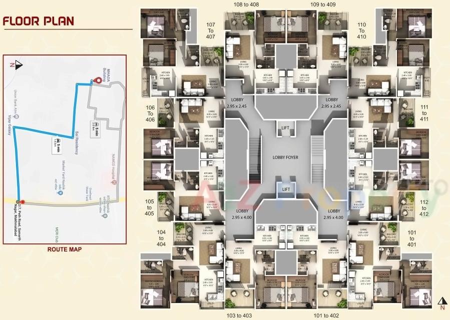 Layout of real estate project Abhinandan Heights located at Nashik, Nashik, Maharashtra