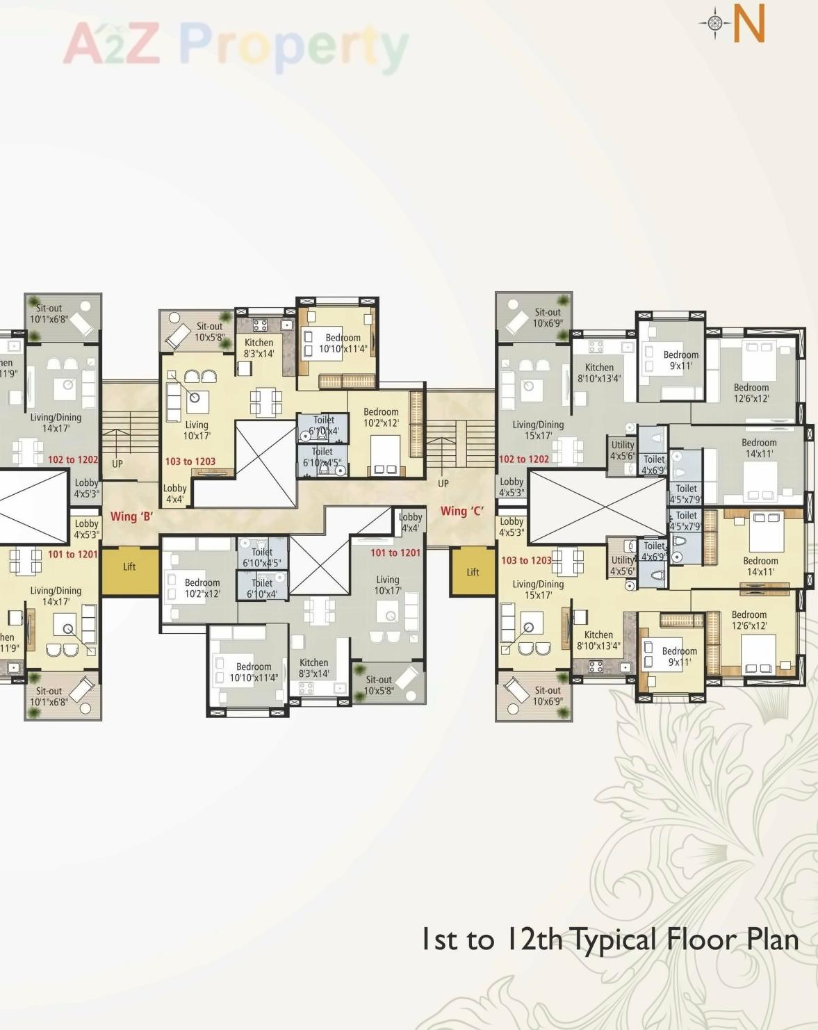 Layout of real estate project Antariksha Apartment located at Nashik, Nashik, Maharashtra