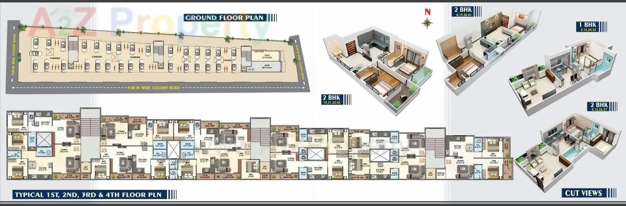 Layout of real estate project Gemini Heights Apartment located at Nashik-m-corp, Nashik, Maharashtra