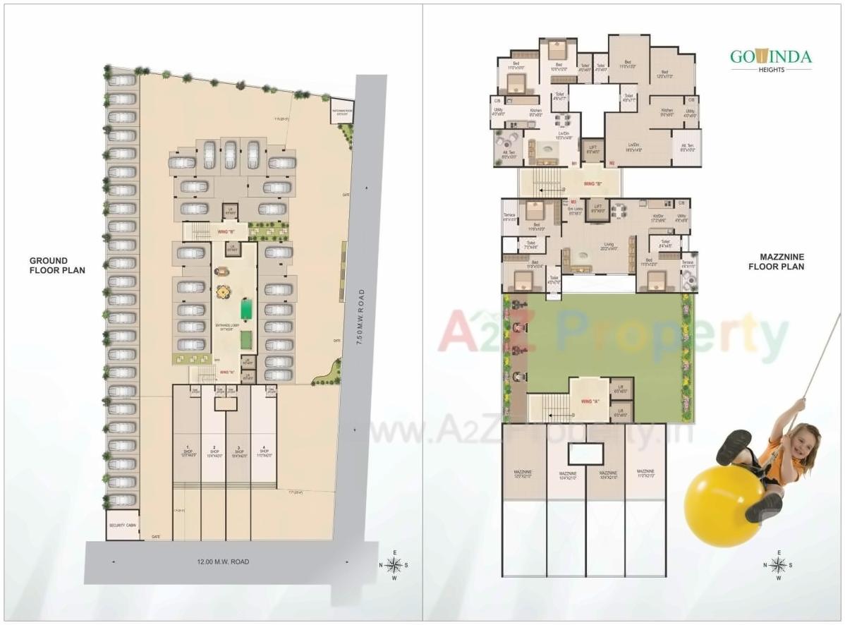 Layout of real estate project Govinda Heights located at Nashik, Nashik, Maharashtra
