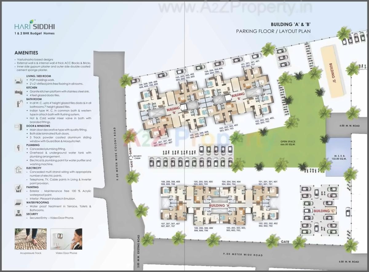 Layout of real estate project Hari Siddhi located at Chehedi-bk, Nashik, Maharashtra