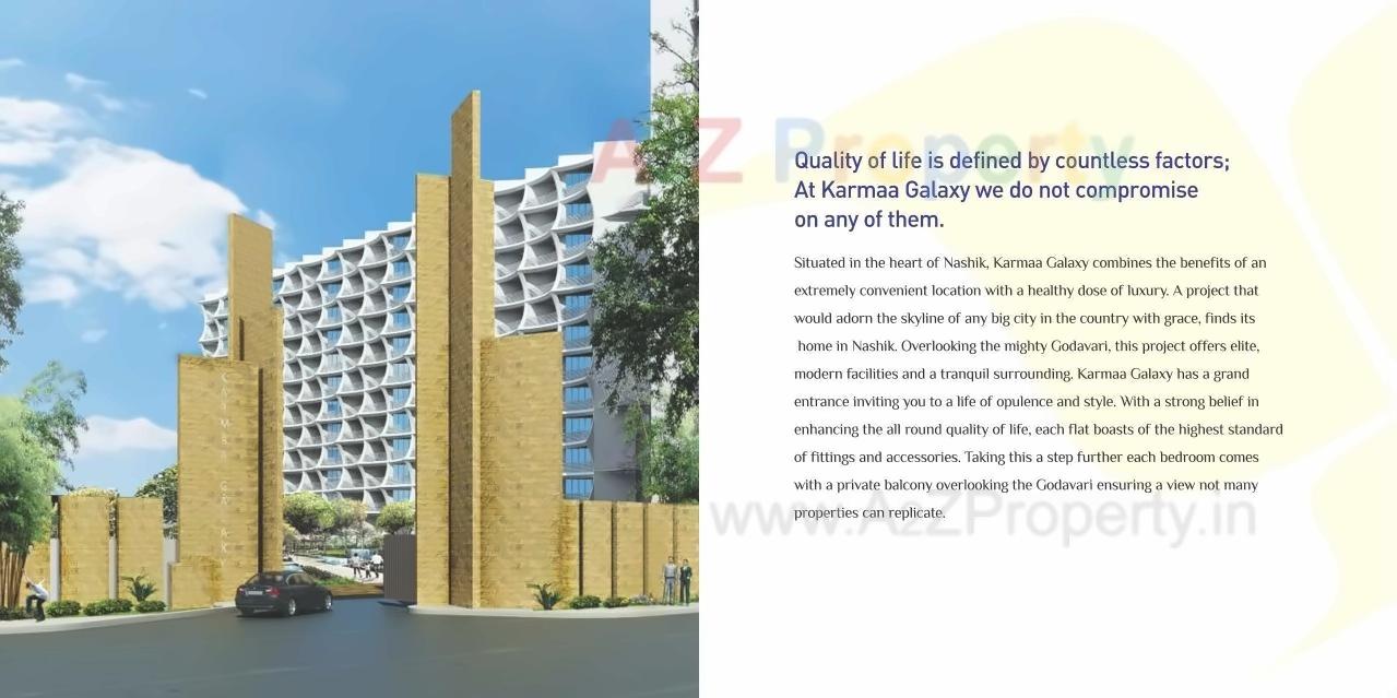 3D Elevation of real estate project Karmaa Galaxy located at Nashik-m-corp, Nashik, Maharashtra