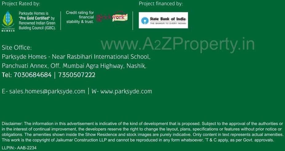  of real estate project Parksyde Homes located at Nashik, Nashik, Maharashtra