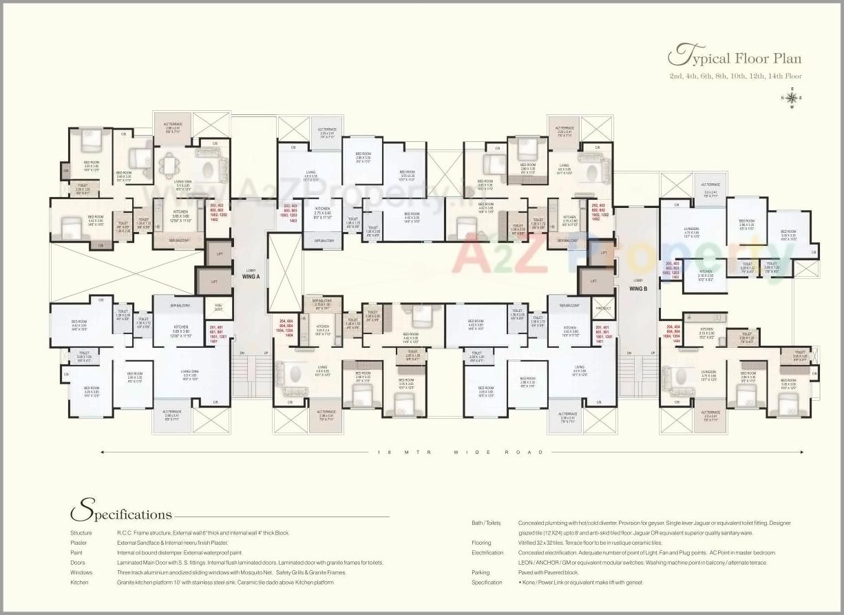 Layout of real estate project Roongta Imperia Apartment located at Nashik, Nashik, Maharashtra