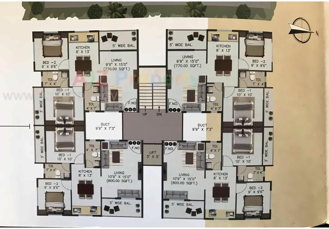 Layout of real estate project Samartha Park Apartment located at Aanandwali, Nashik, Maharashtra