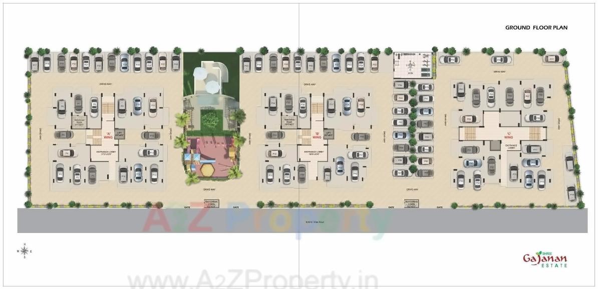 Layout of real estate project Shree Gajanan Estate located at Chehedi-bk, Nashik, Maharashtra