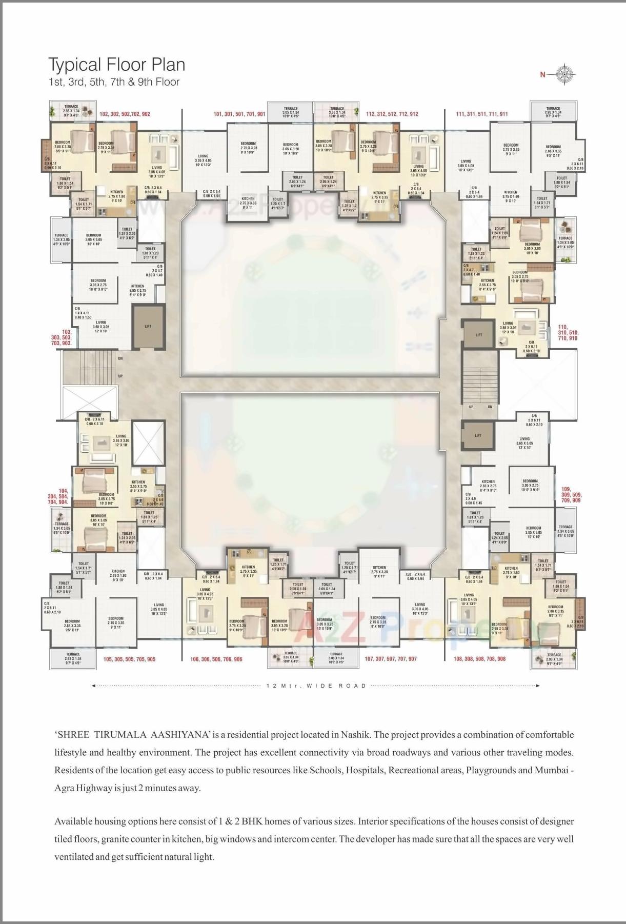 Layout of real estate project Shree Tirumala Aashiyana Apartment located at Nashik, Nashik, Maharashtra