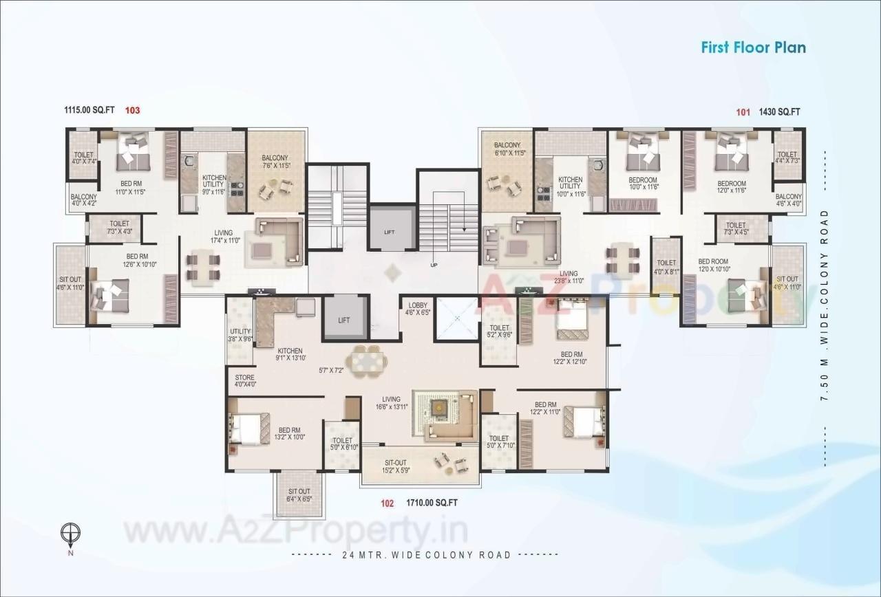 Layout of real estate project Shree Tirumala Riviera located at Aanandwali, Nashik, Maharashtra