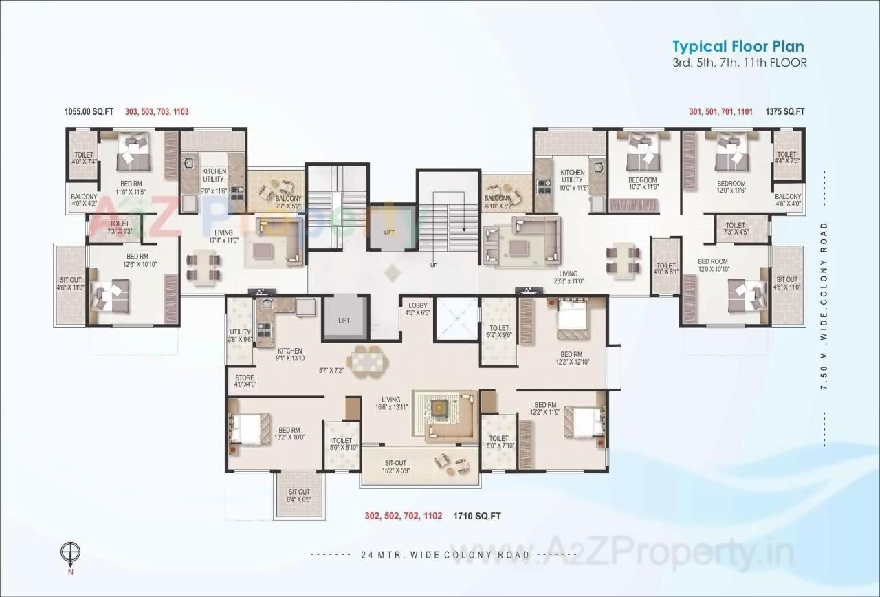 Layout of real estate project Shree Tirumala Riviera located at Aanandwali, Nashik, Maharashtra