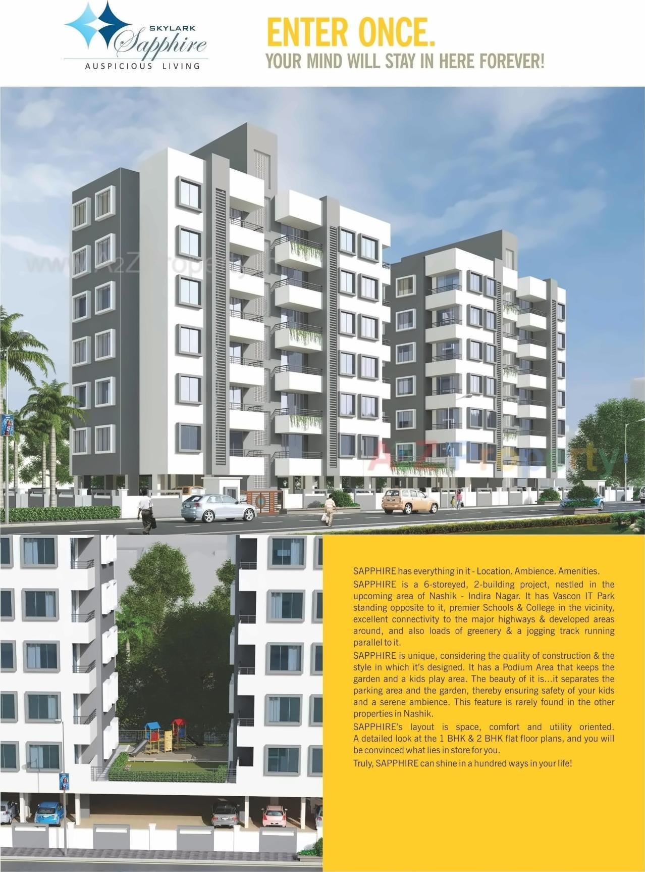 3D Elevation of real estate project Skylark Sapphire located at Nashik-m-corp, Nashik, Maharashtra