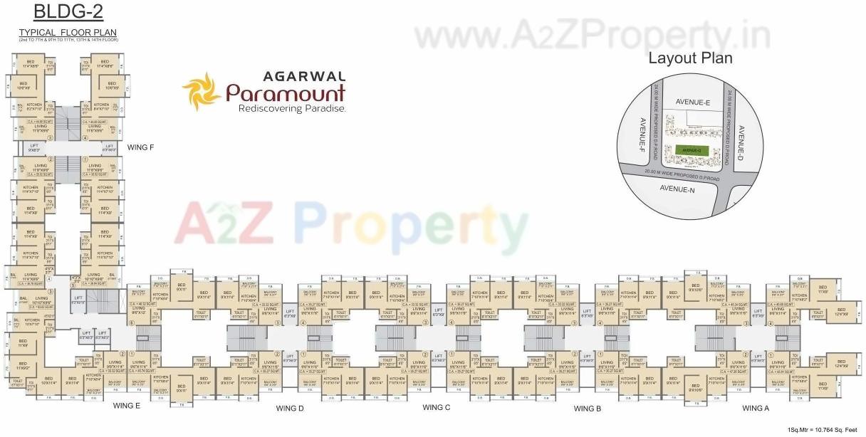 Layout of real estate project Agarwal Paramount located at Vasaivirar-city-m-corp, Palghar, Maharashtra