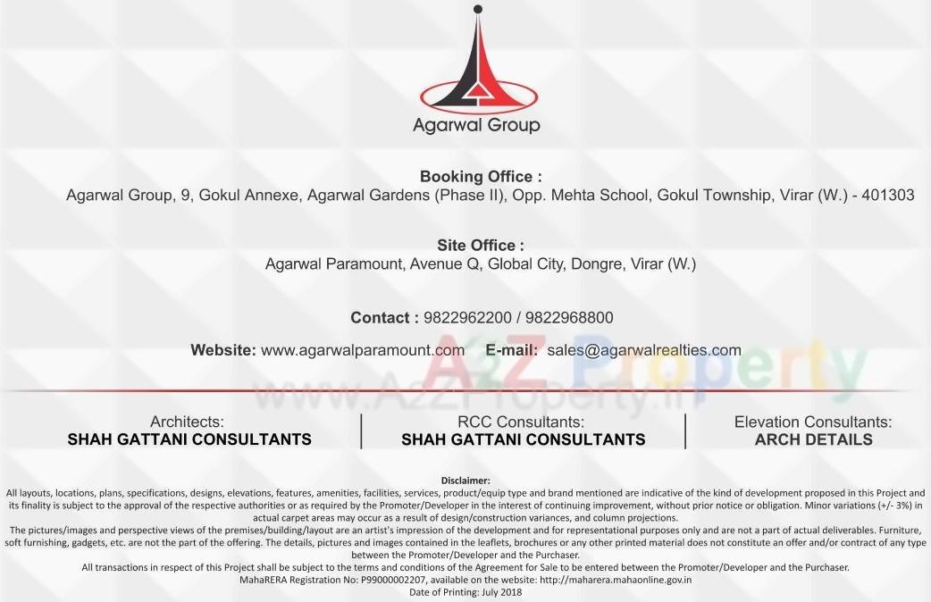  of real estate project Agarwal Paramount located at Vasaivirar-city-m-corp, Palghar, Maharashtra