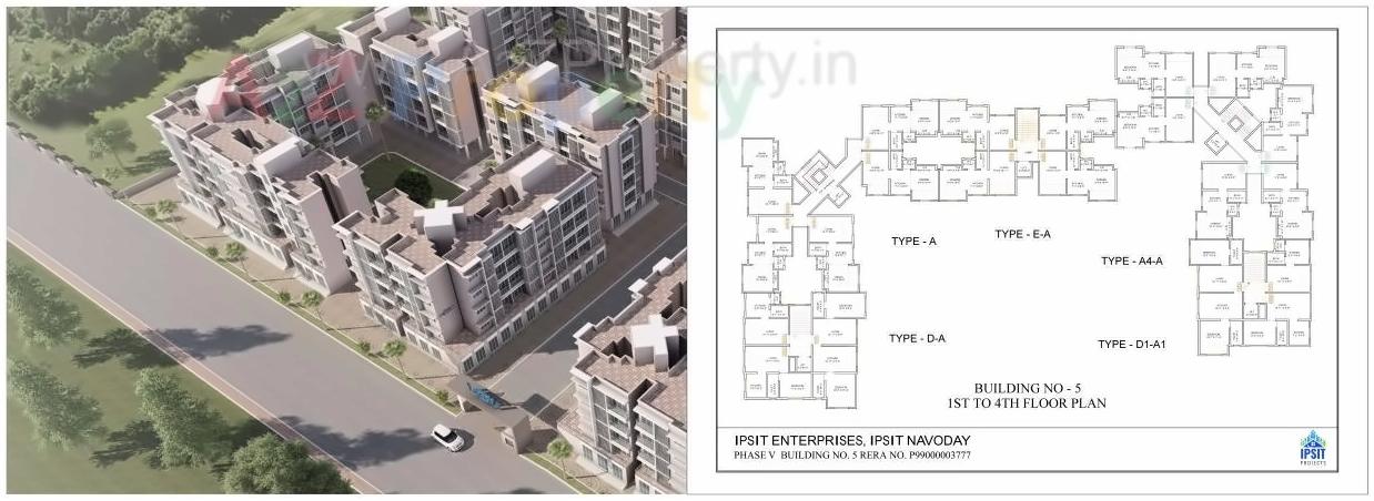 Layout of real estate project Ipsit Navoday located at Shirgaon, Palghar, Maharashtra
