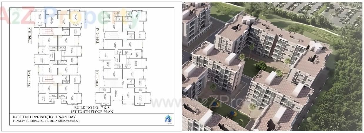 Layout of real estate project Ipsit Navoday located at Shirgaon, Palghar, Maharashtra
