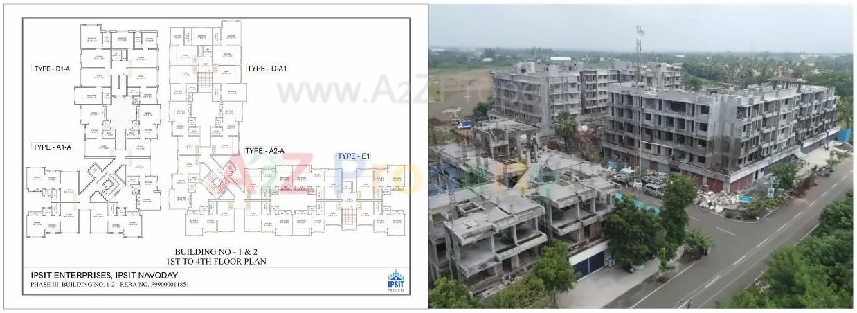 Layout of real estate project Ipsit Navoday located at Shirgaon, Palghar, Maharashtra