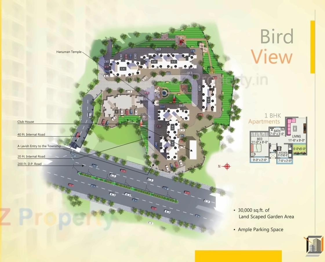 Layout of real estate project Nakshatra Greens located at Tivari, Palghar, Maharashtra